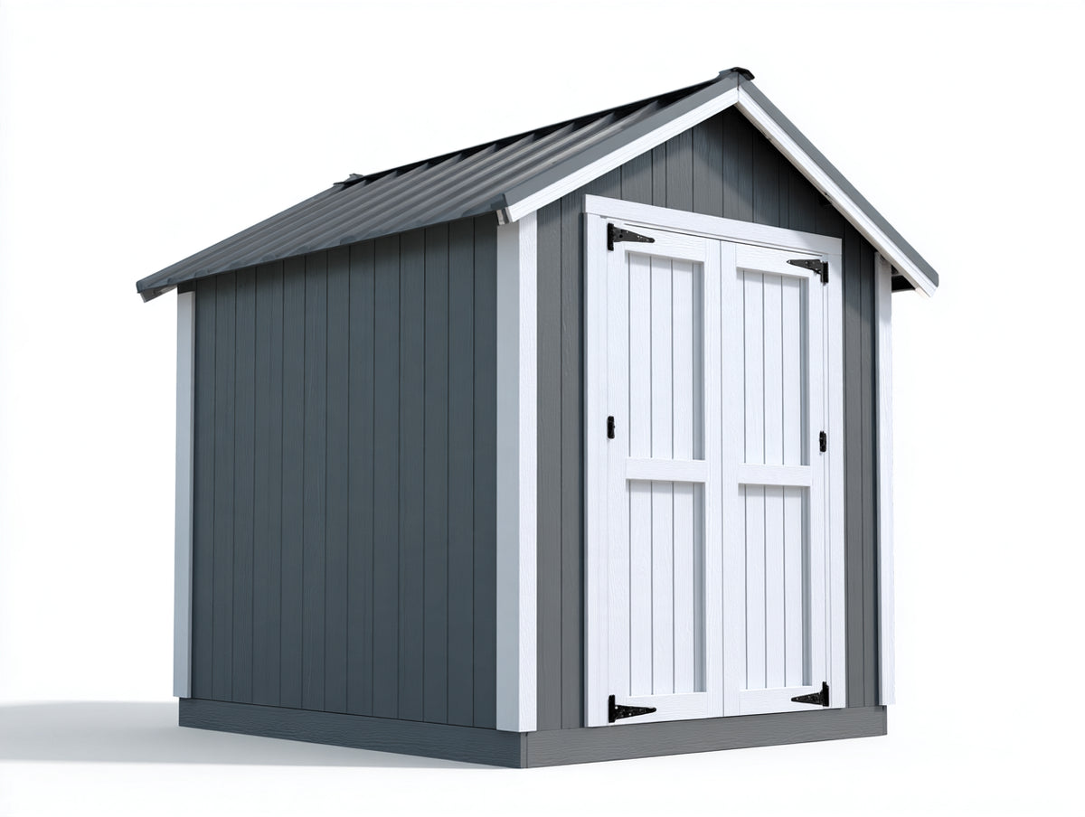 Casetta da giardino-Legno-280x220x220 cm-Grigio-Bianco-Stile moderno