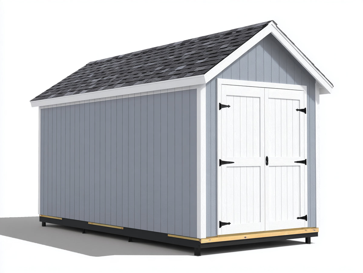 Casetta da giardino-Legno-300x240x220 cm-Grigio-Bianco-Stile moderno