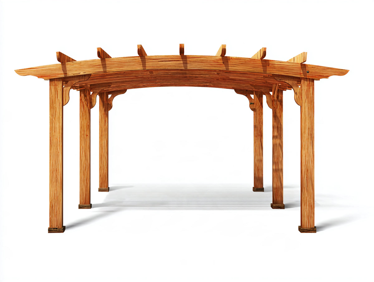 Pergola da giardino-Legno-450x300x250 cm-Marrone-Stile classico naturale