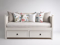 Divano letto - Legno - 203x96x102 cm - Bianco - Stile cottage