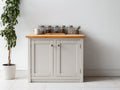 Credenza - Legno - 96x43x87 cm - Bianco-Marrone - Stile rustico moderno
