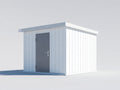 Casetta da giardino-Acciaio-280x220x230 cm-Bianco-Grigio-Stile moderno
