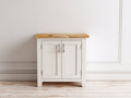 Credenza - Legno - 78x40x82 cm - Bianco-Marrone - Stile country