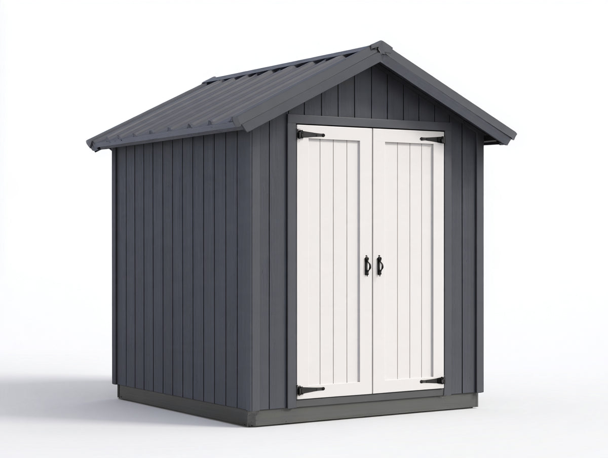 Casetta da giardino-Legno-280x220x220 cm-Grigio-Bianco-Stile moderno