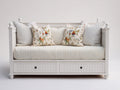 Divano letto - Legno - 208x97x108 cm - Bianco - Stile country