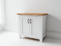 Credenza - Legno - 86x43x84 cm - Bianco-Marrone - Stile farmhouse