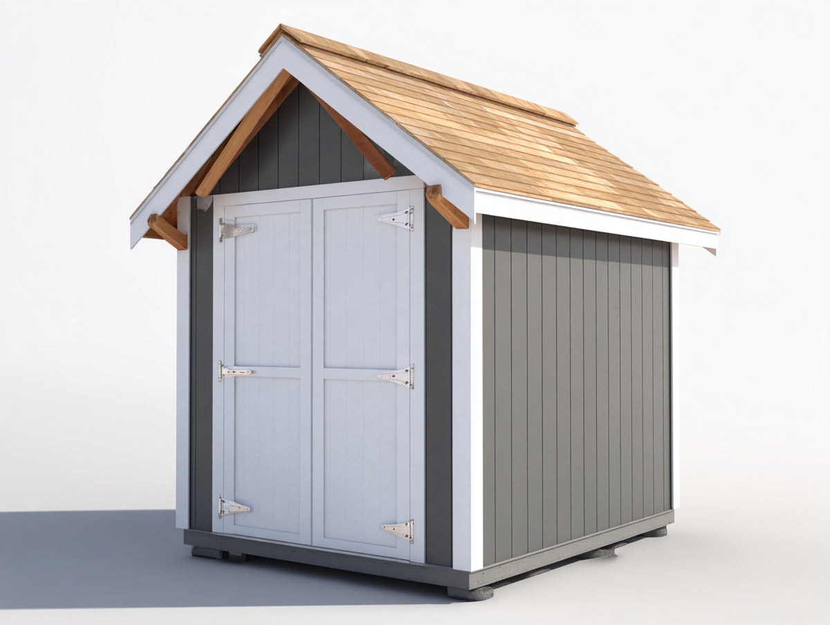 Casetta da giardino-Legno-260x200x220 cm-Grigio-Bianco-Stile moderno
