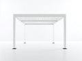 Pergola da giardino-Alluminio-400x300x250 cm-Bianco-Stile moderno con tetto a lamelle