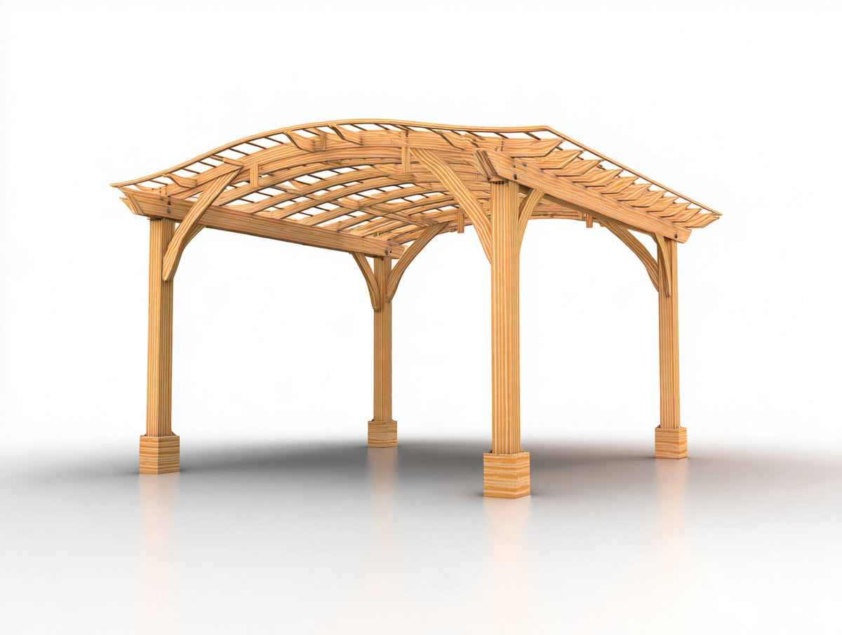 Pergola da giardino-Legno-400x300x250 cm-Marrone-Design elegante