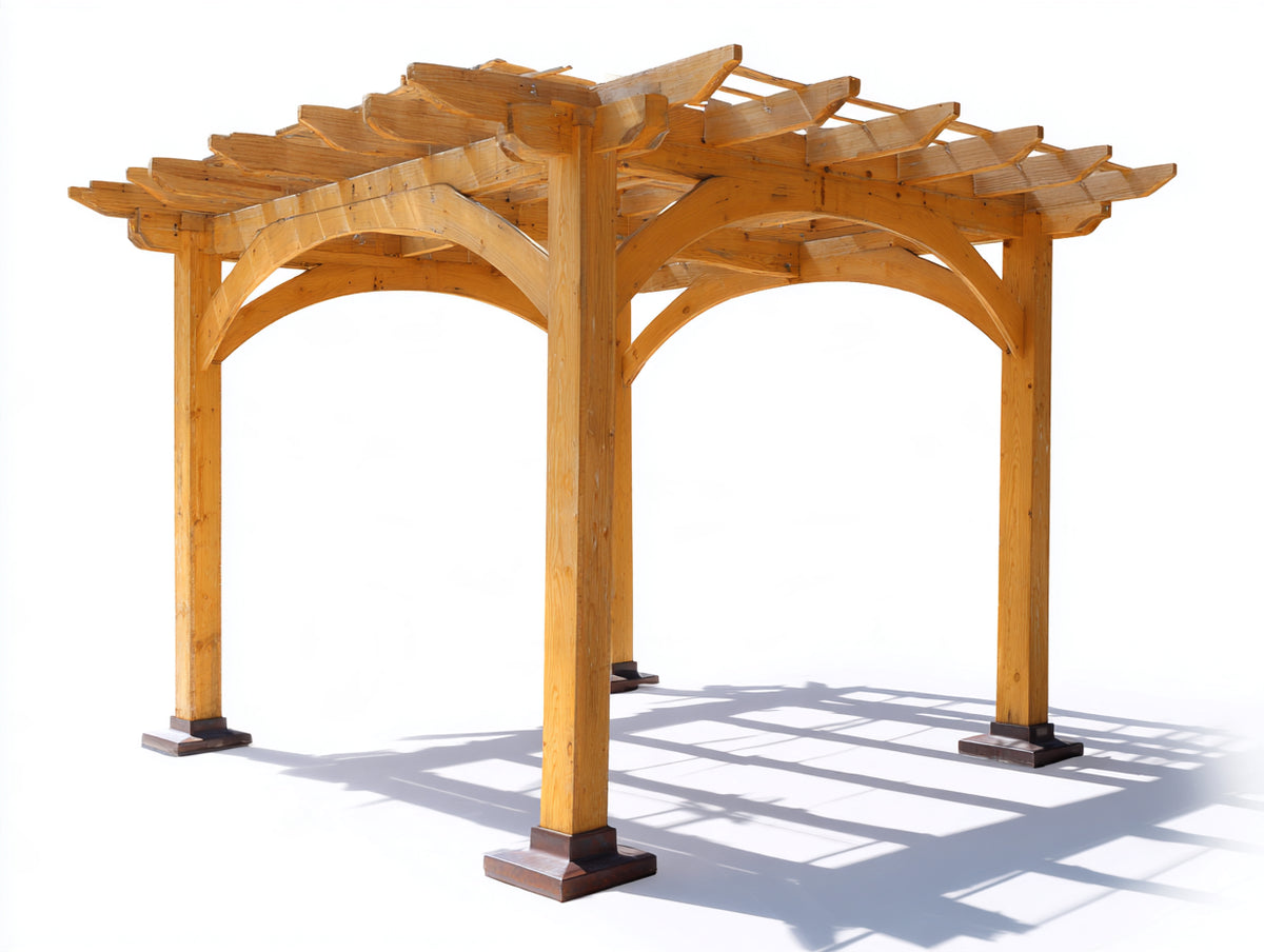 Pergola da giardino-Legno-400x300x250 cm-Marrone-Stile rustico elegante