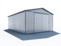 Casetta da giardino-Acciaio-400x300x240 cm-Bianco-Grigio-Stile moderno