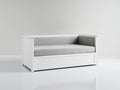 Divano letto - Legno-Tessuto - 202x94x87 cm - Bianco-Grigio chiaro - Stile minimalista
