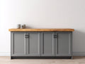 Credenza - Legno - 168x46x88 cm - Grigio-Marrone - Stile country moderno