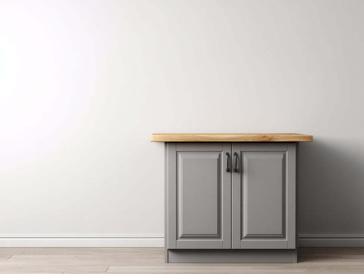 Credenza - Legno - 82x44x86 cm - Grigio-Marrone - Stile classico moderno