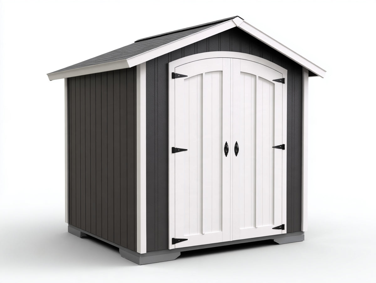 Casetta da giardino-Legno-240x180x210 cm-Nero-Bianco-Stile moderno