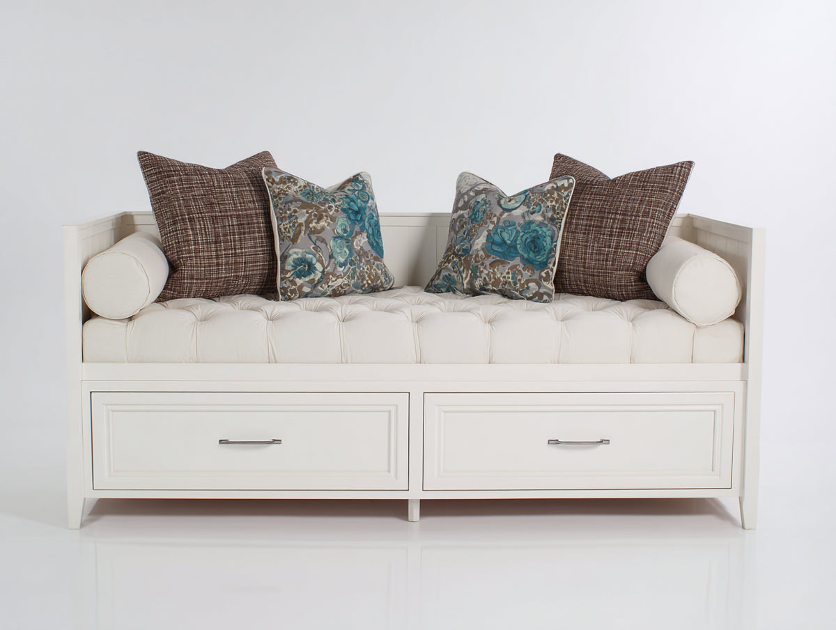 Divano letto - Legno - 204x95x99 cm - Bianco - Stile transizionale